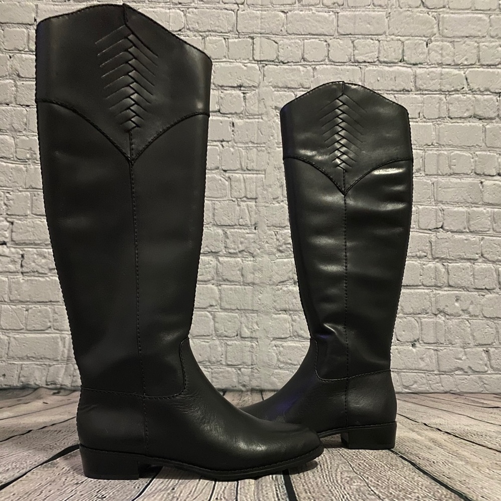 Tahari Rupert Black Riding Boots Size 5.5